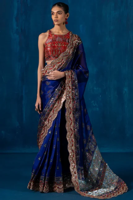 Embroidered Organza Saree