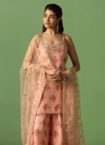 Printed Satin Sharara Suit