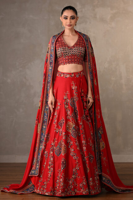 Red Silk Lehenga Set