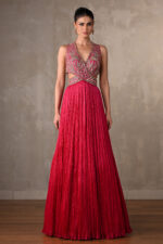 Red Pleated Gown