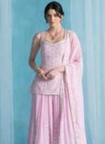 Pink Georgette Sharara Suit