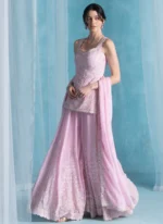 Pink Georgette Sharara Suit