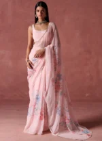 Floral Print Chiffon Saree