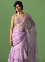 Floral Printed Organza Saree
