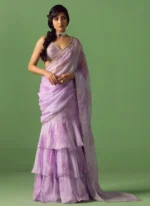 Floral Printed Organza Saree