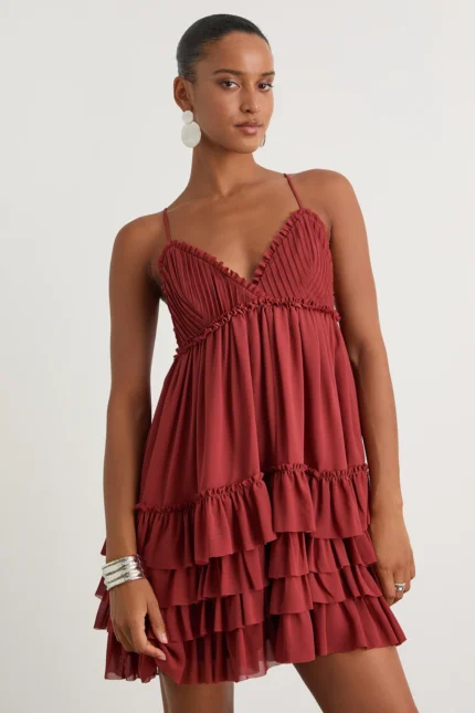 Ruffled Tiered Mini Dress
