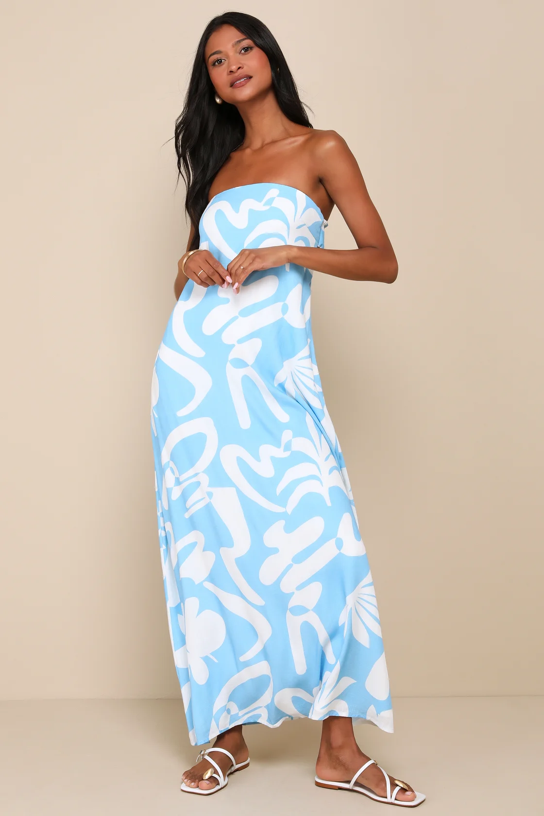 Abstract Strapless Maxi Dress Abstract Strapless Maxi Dress