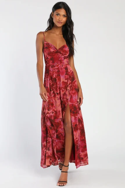 Twist-Front Maxi Dress