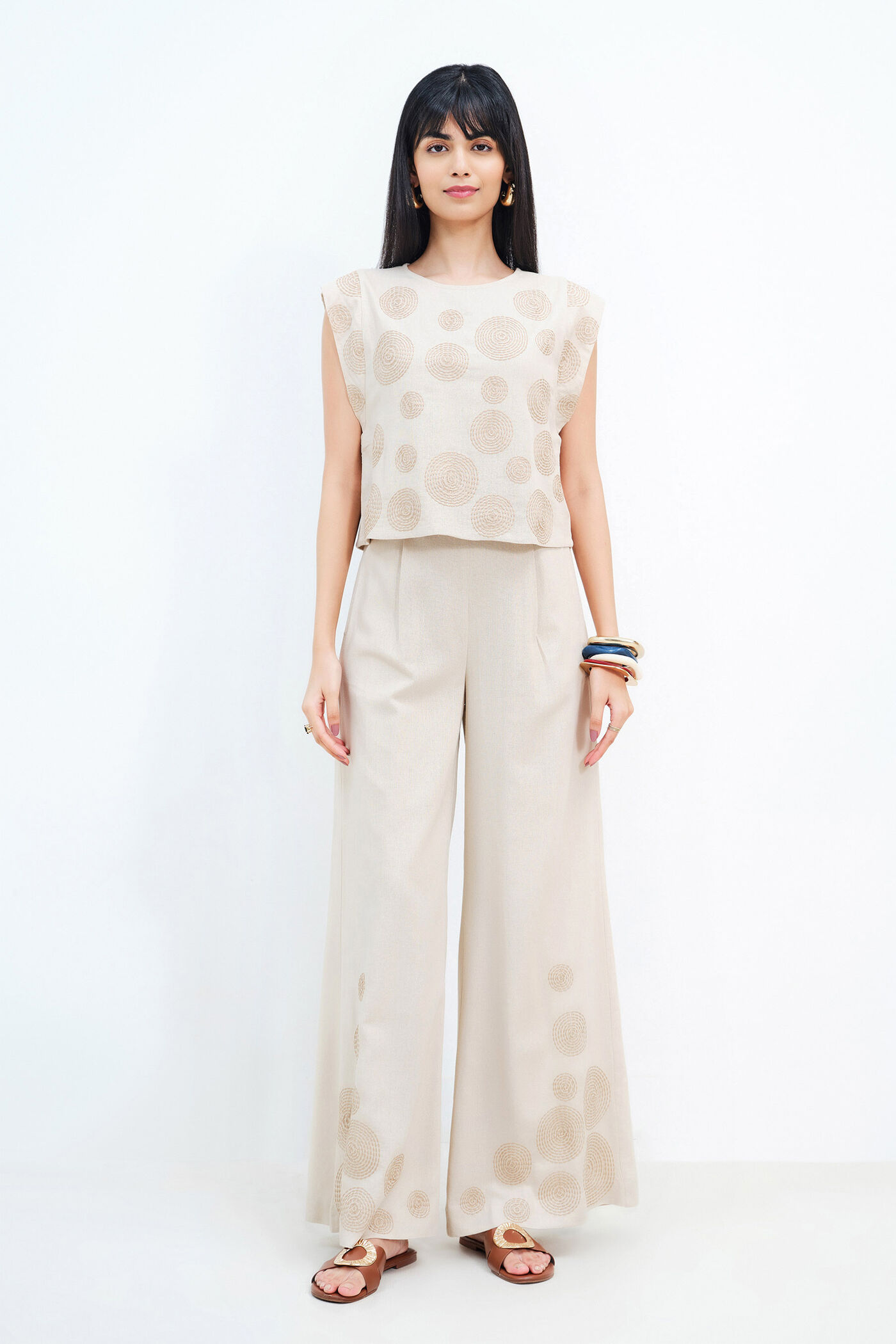 Embroidered Top and Bottom Set Embroidered Top and Bottom Set