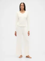 Cream Knit Loungewear Set