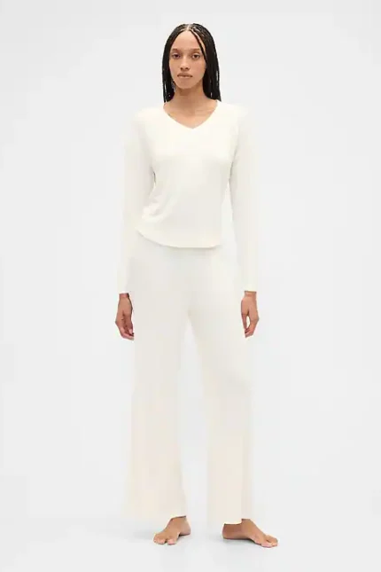 Cream Knit Loungewear Set