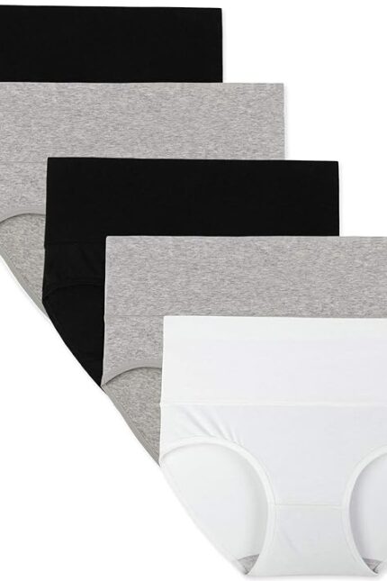 Comfort Fit Women’s High-Waist Cotton Briefs for Smooth Tummy – Pack of Five