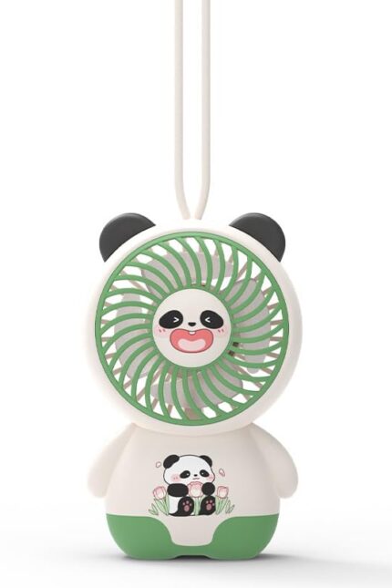 Panda Mini Handheld Fan with Mist Spray USB Rechargeable 3 Speed Portable Desk Fan