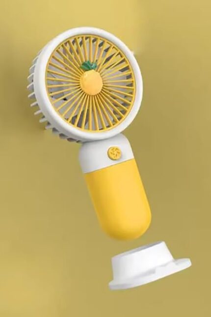 Mini Handheld Fan Rechargeable 2000mAh Battery Portable Desk Fan Yellow