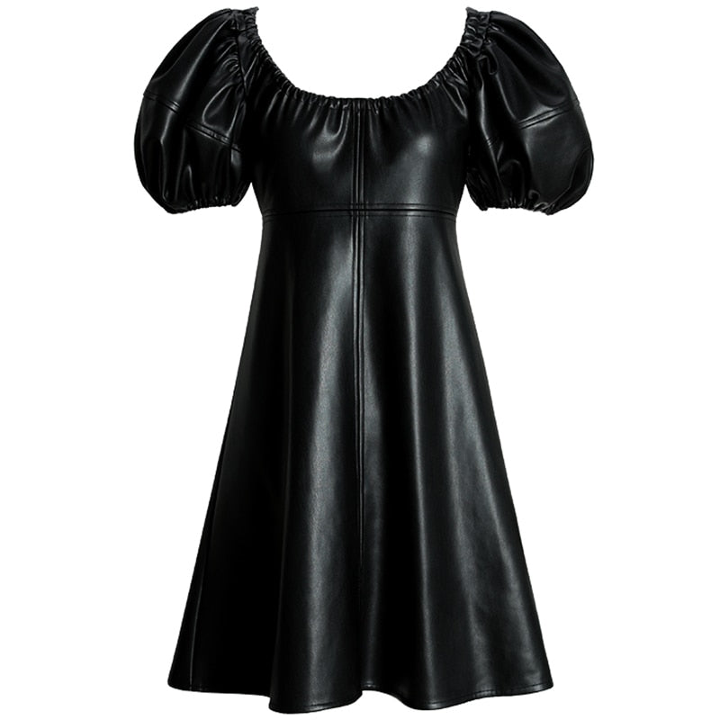 Nerazzurri-Spring-runway-long-high-quality-leather-dress-women-lantern-sleeve-Elegant-Luxury-womens-dresses-new.jpg