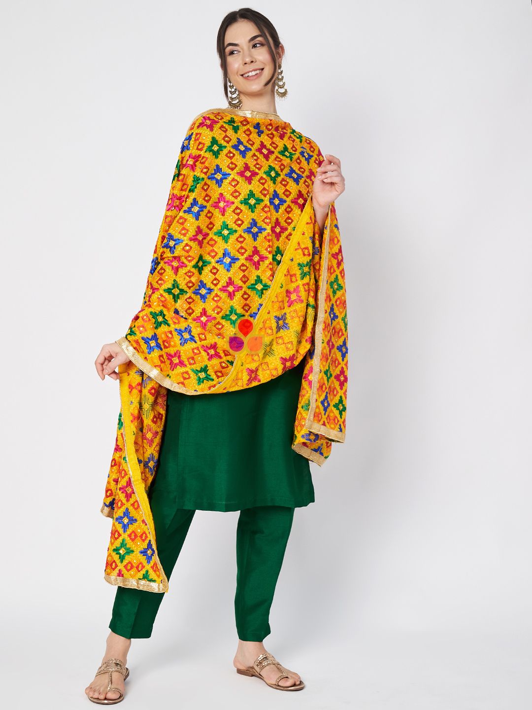 anokherang-combos-green-silk-straight-kurti-with-straight-pants-and-splashing-colors-phulkari-dupatta-43412107493625.jpg