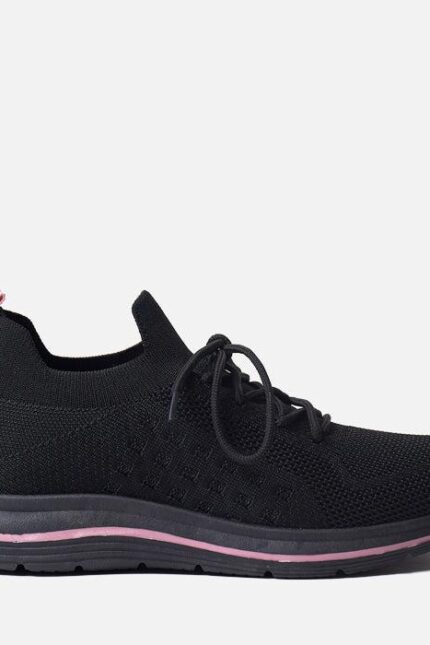 Flyknit lace-up sock sneaker with colour stripe detail