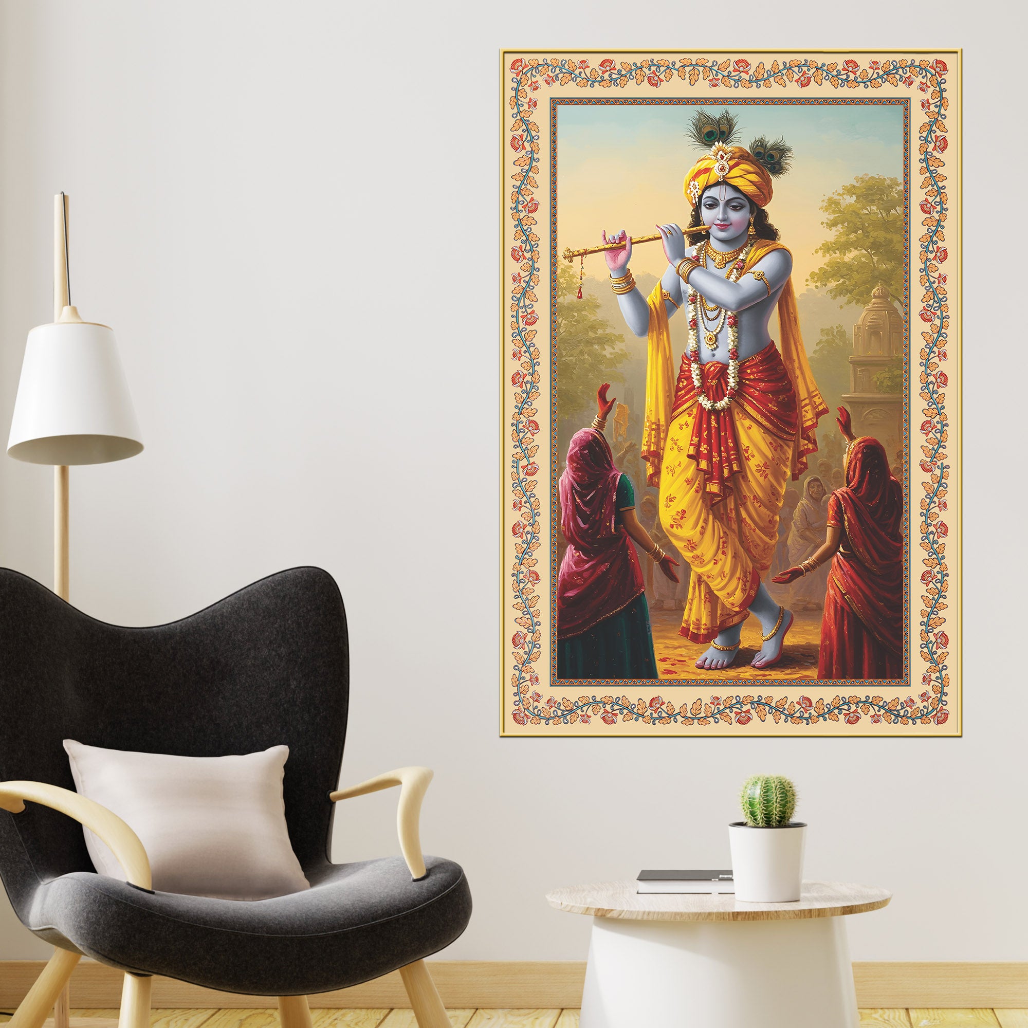 flute-of-the-divine-floral-border-vertical-canvas-wall-painting-PTVCBV_5209_F_3.jpg