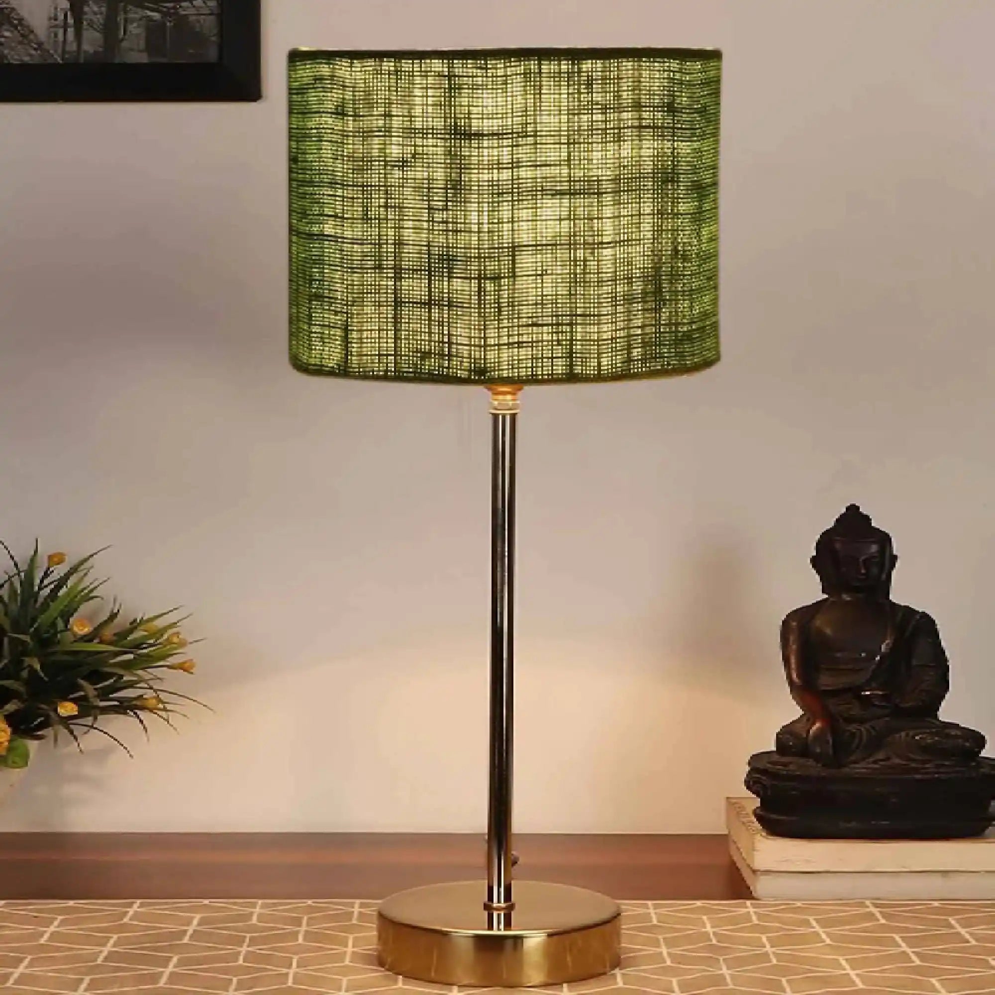 green-textured-cotton-metal-finish-golden-table-lamp-TL555_1.jpg